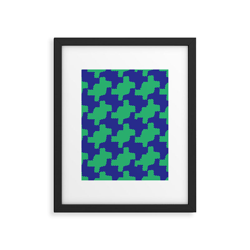  Ocean Crinkle Houndstooth Framed Art Print Gallery Image 5