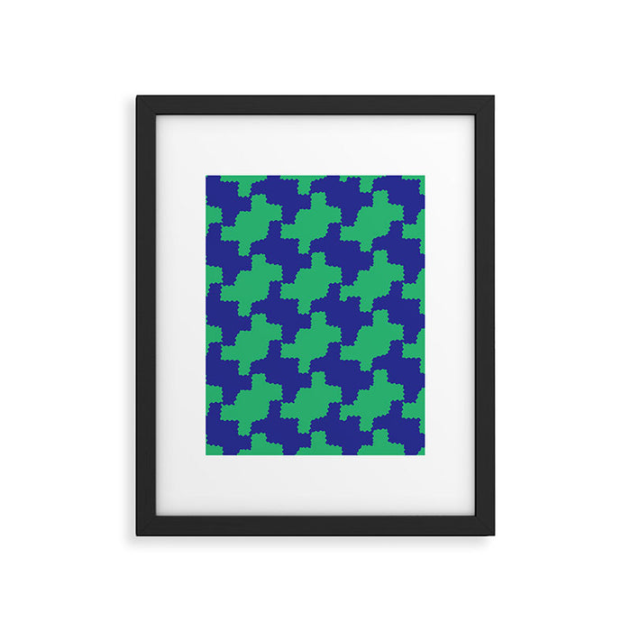  Ocean Crinkle Houndstooth Framed Art Print Gallery Image 1