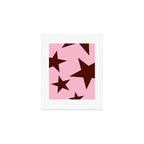 Pink and Burgundy Big Ol Stars Art Print Gallery Image 1