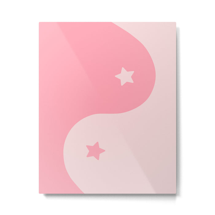 Pinkie Yin Yang Stars Metal Print Gallery Image 1