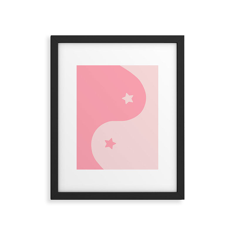 Pinkie Yin Yang Stars Framed Art Print Gallery Image 6