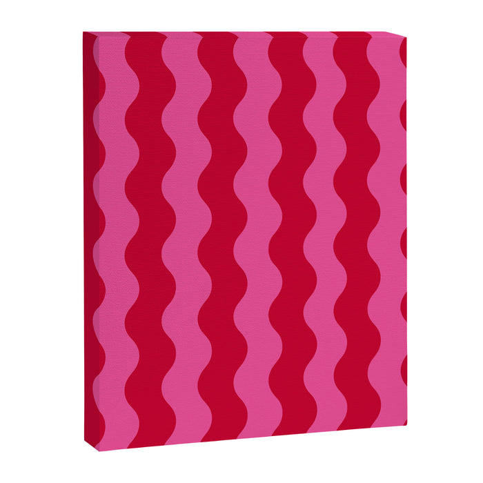  Red and Pink Candy Striped Waves Canvas Print Gallery Image 1