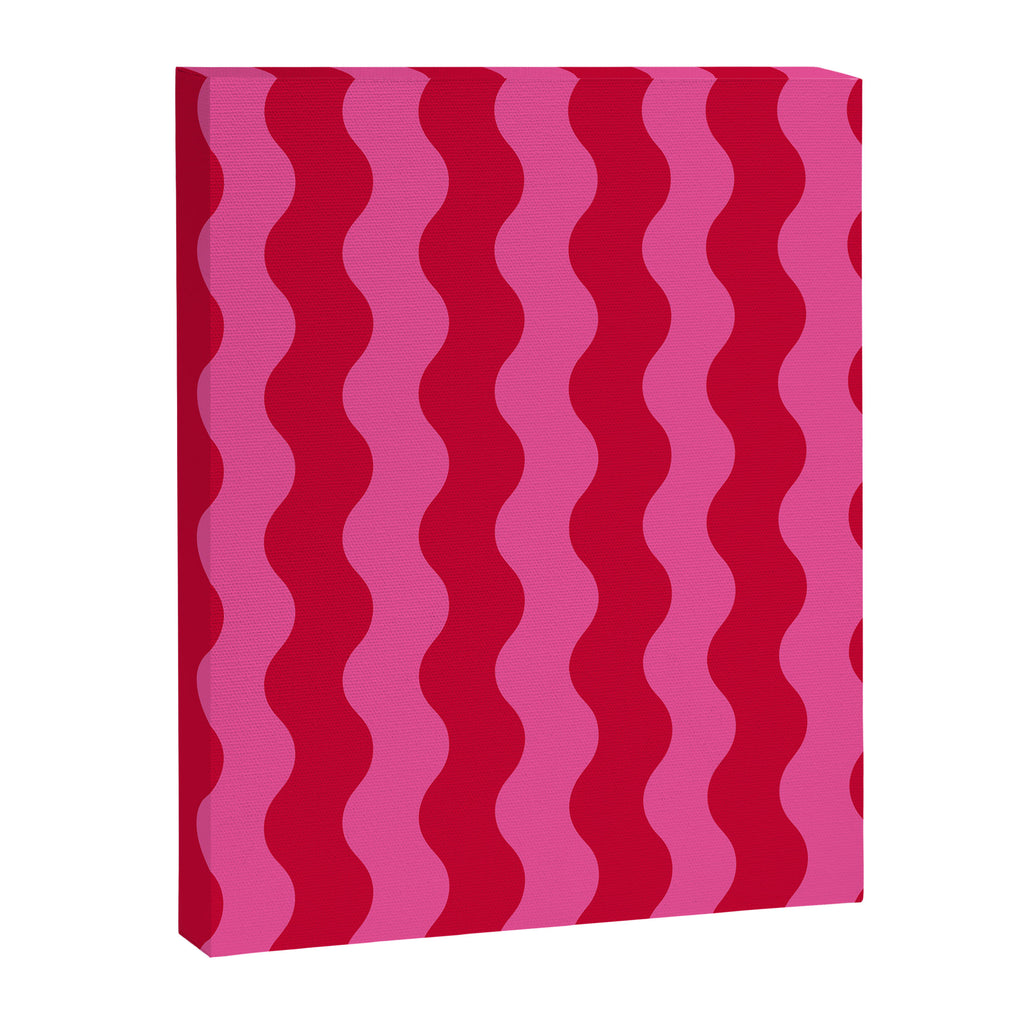  Red and Pink Candy Striped Waves Canvas Print Gallery Image 6
