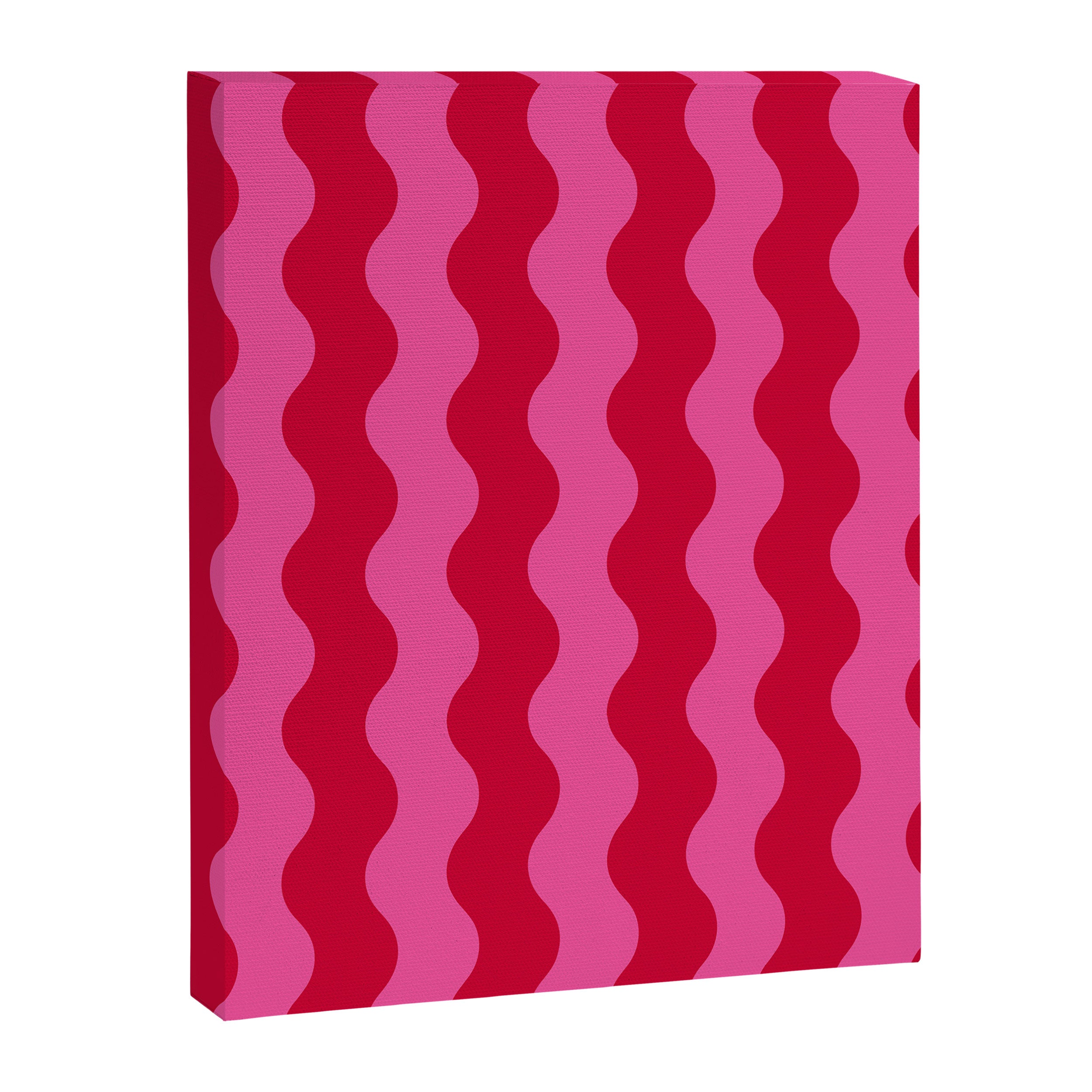  Red and Pink Candy Striped Waves Canvas Print Gallery Image 6