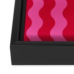  Red and Pink Candy Striped Waves Framed Canvas Print Gallery Image 3