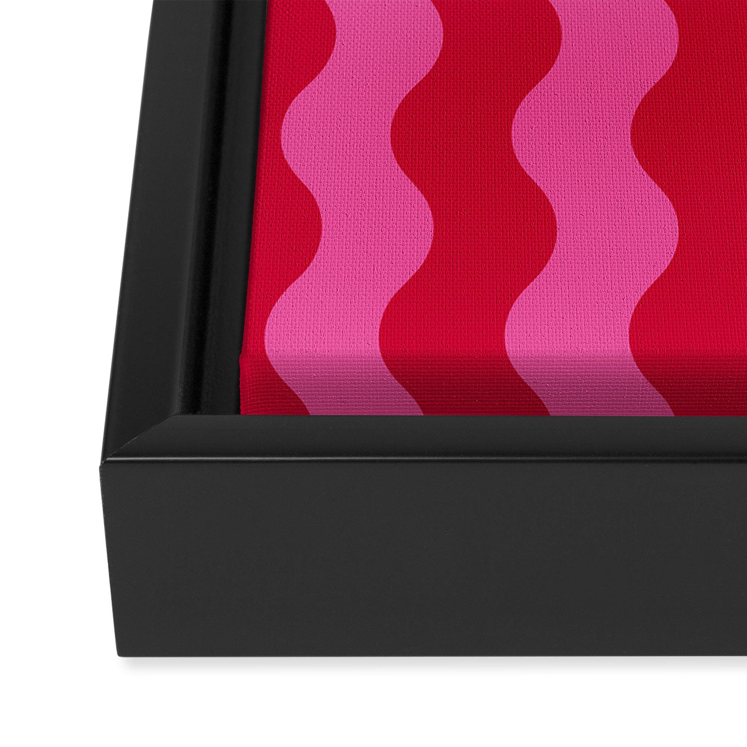  Red and Pink Candy Striped Waves Framed Canvas Print Gallery Image 3