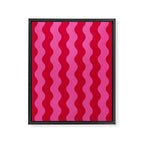  Red and Pink Candy Striped Waves Framed Canvas Print Gallery Image 6