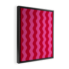  Red and Pink Candy Striped Waves Framed Canvas Print Gallery Image 2