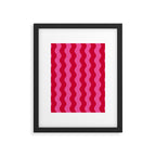  Red and Pink Candy Striped Waves Framed Art Print Gallery Image 5