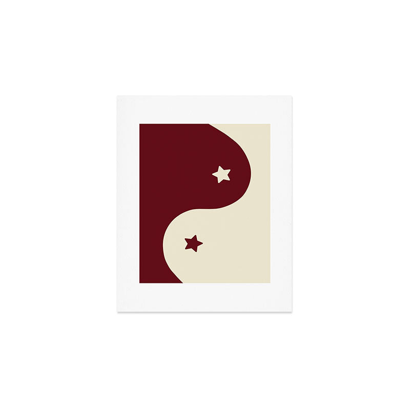 Smoke Cherry Yin Yang Stars Art Print Gallery Image 1