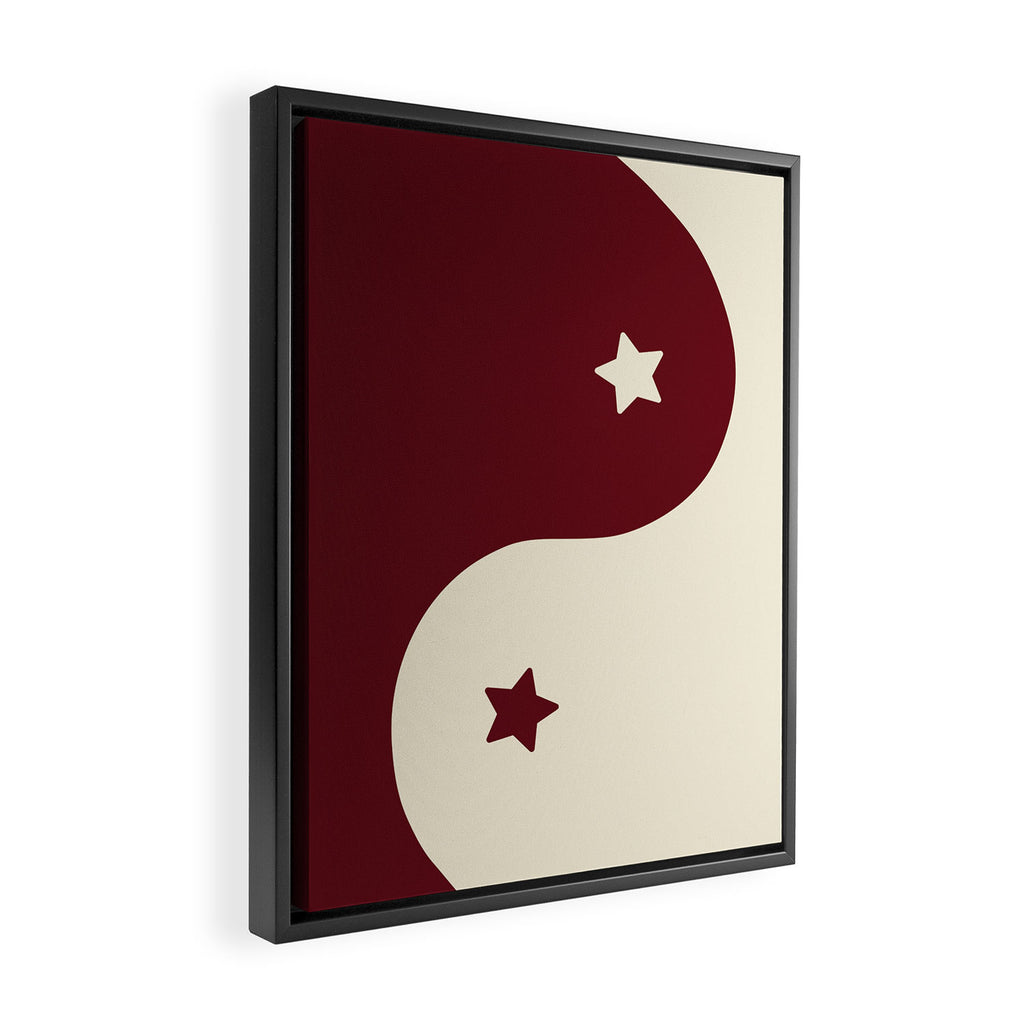Smoke Cherry Yin Yang Stars Framed Canvas Print Gallery Image 2