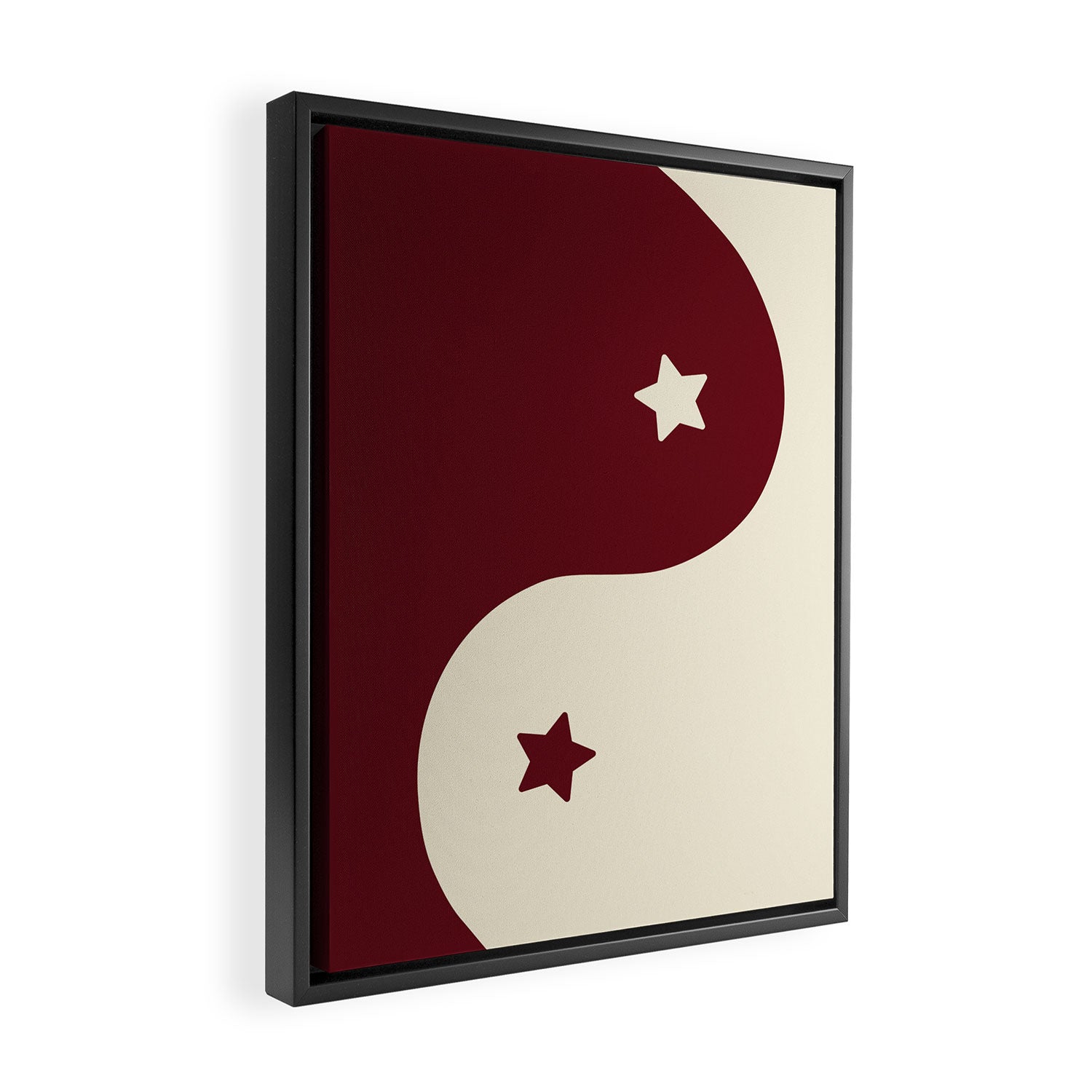 Smoke Cherry Yin Yang Stars Framed Canvas Print Gallery Image 2