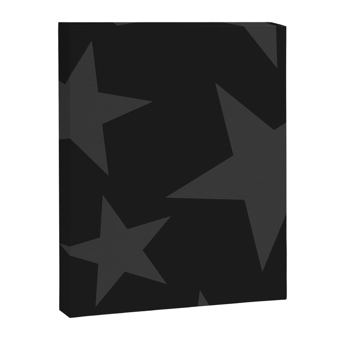 Stealth Grey and Jet Black Big Ol' Stars Canvas Print Gallery Image 1
