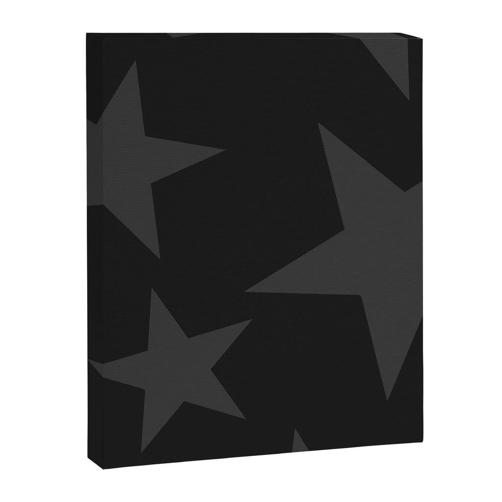Stealth Grey and Jet Black Big Ol' Stars Canvas Print Gallery Image 8