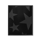 Stealth Grey and Jet Black Big Ol' Stars Framed Canvas Print Gallery Image 8