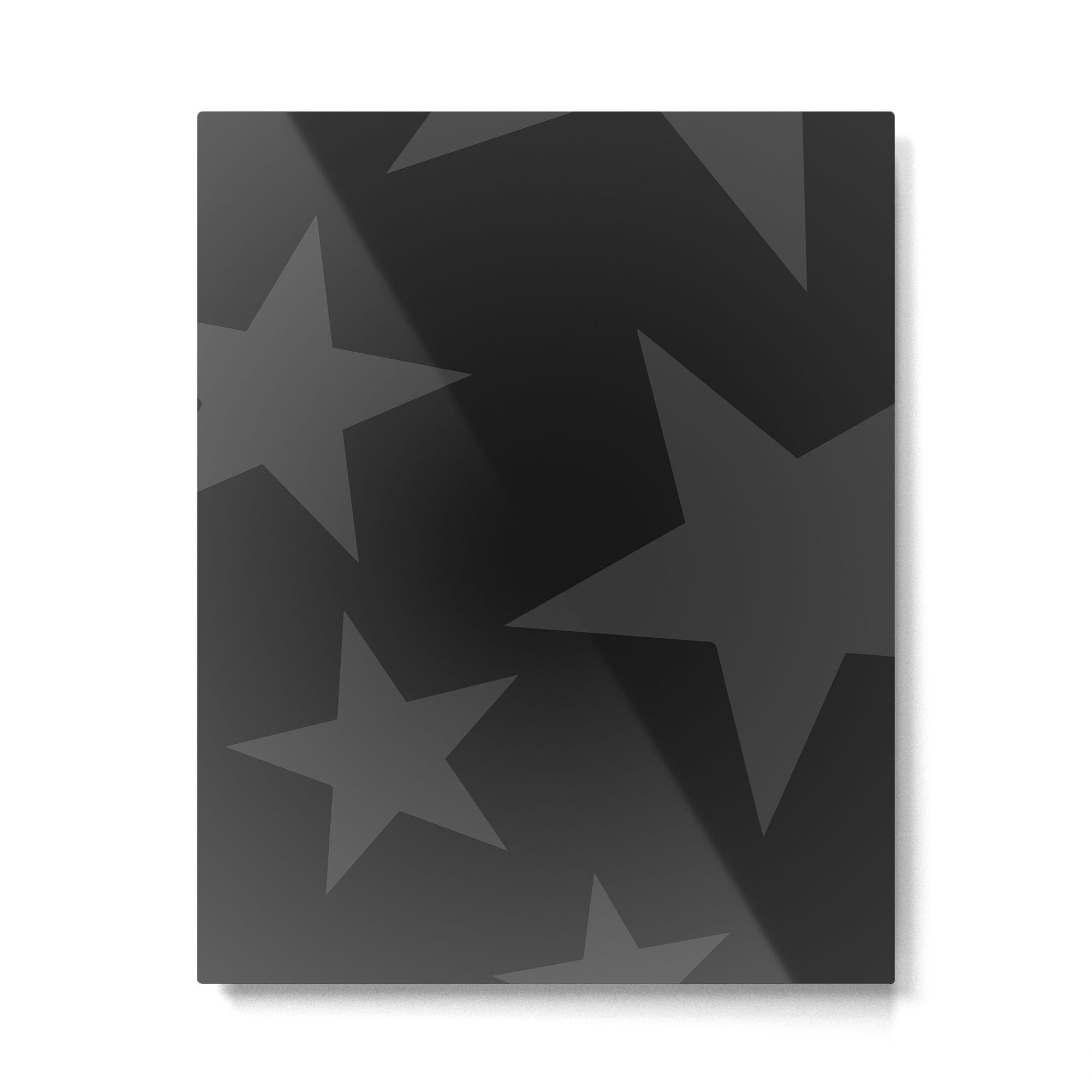 Stealth Grey and Jet Black Big Ol' Stars Metal Print Gallery Image 6