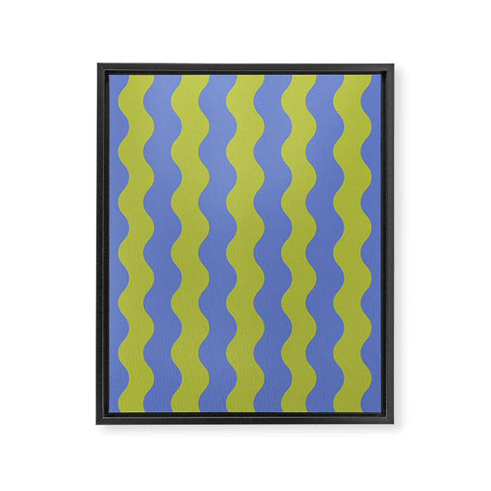 Striped Waves Retro Surf Framed Canvas Print Gallery Image 1