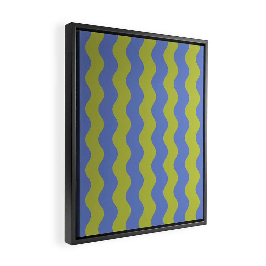 Striped Waves Retro Surf Framed Canvas Print Gallery Image 2