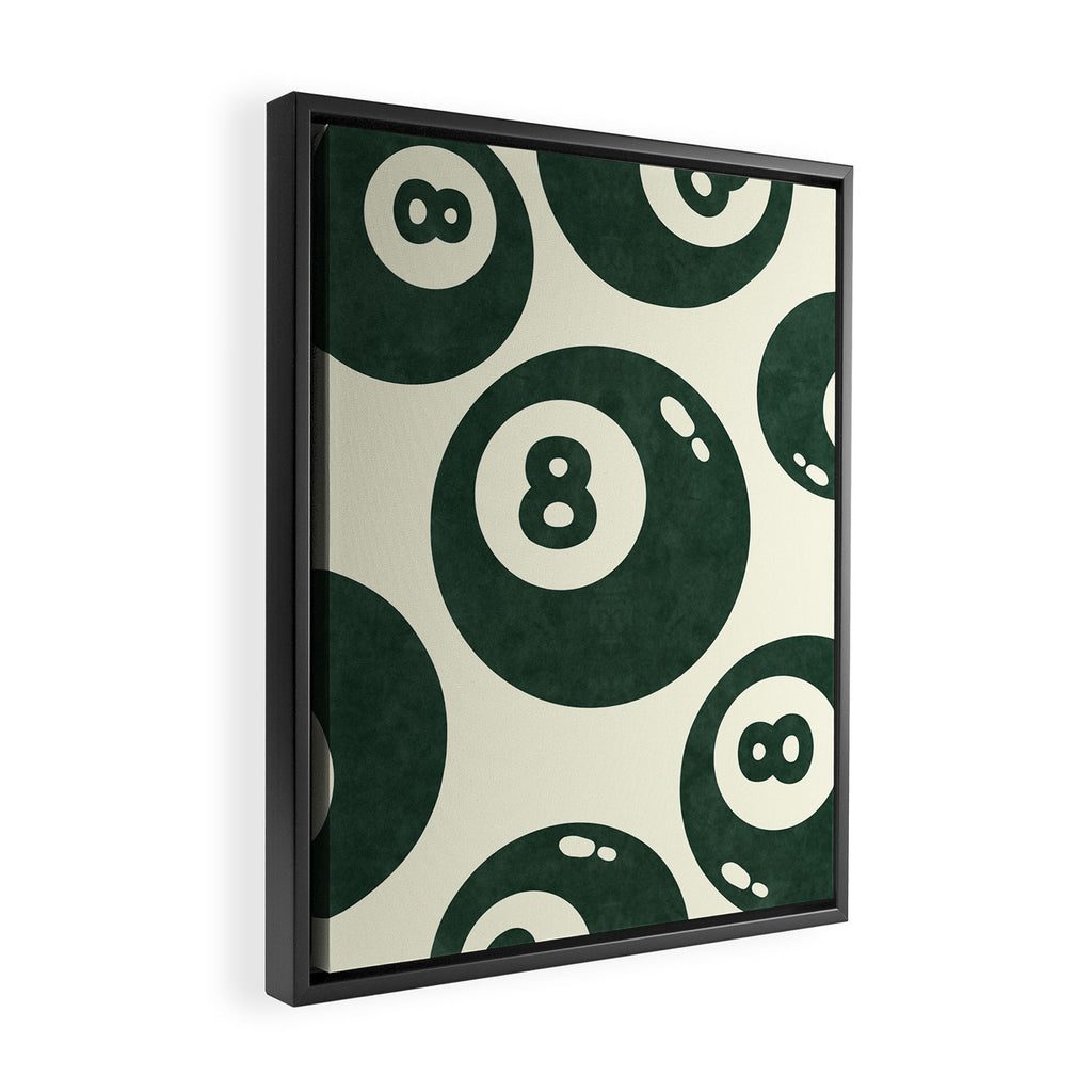 The 8 Ball Clubhouse Old Money Green Framed Canvas Print Gallery Image 2