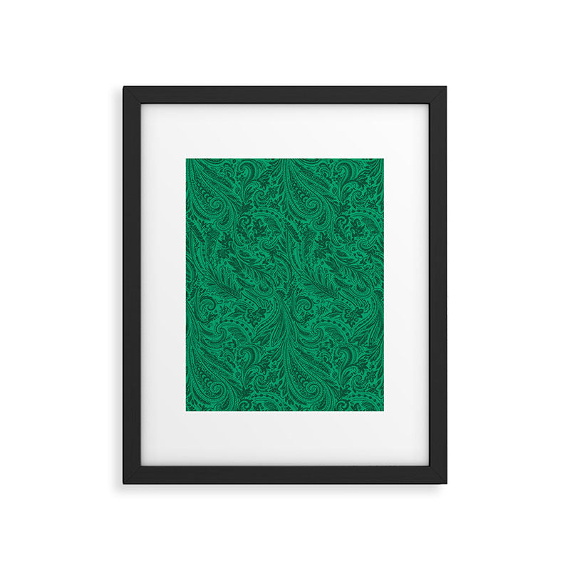 Vintage Paisley Money Green Framed Art Print Gallery Image 5