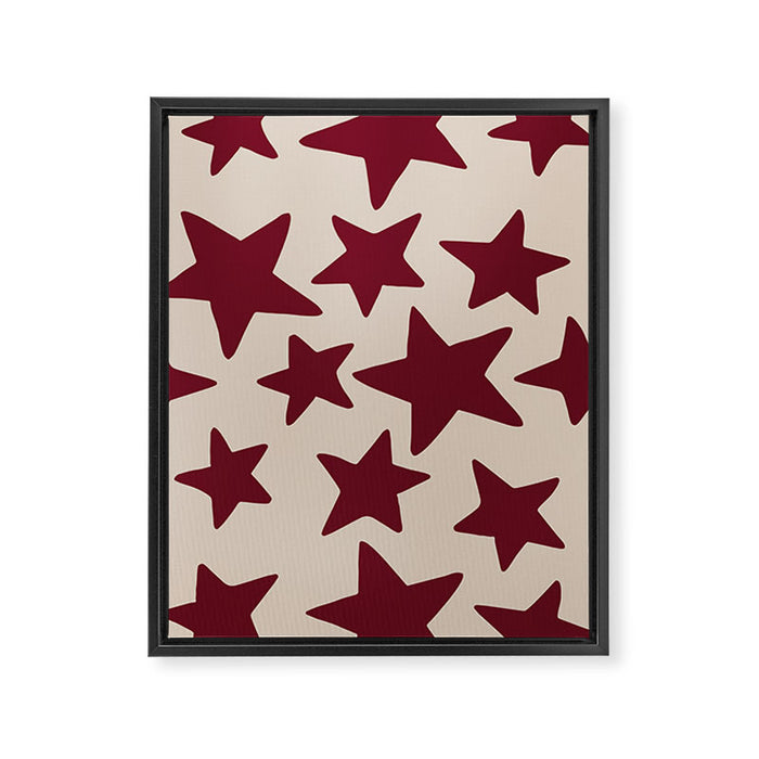 Wine Wonky Stars Framed Canvas Print Gallery Image 1