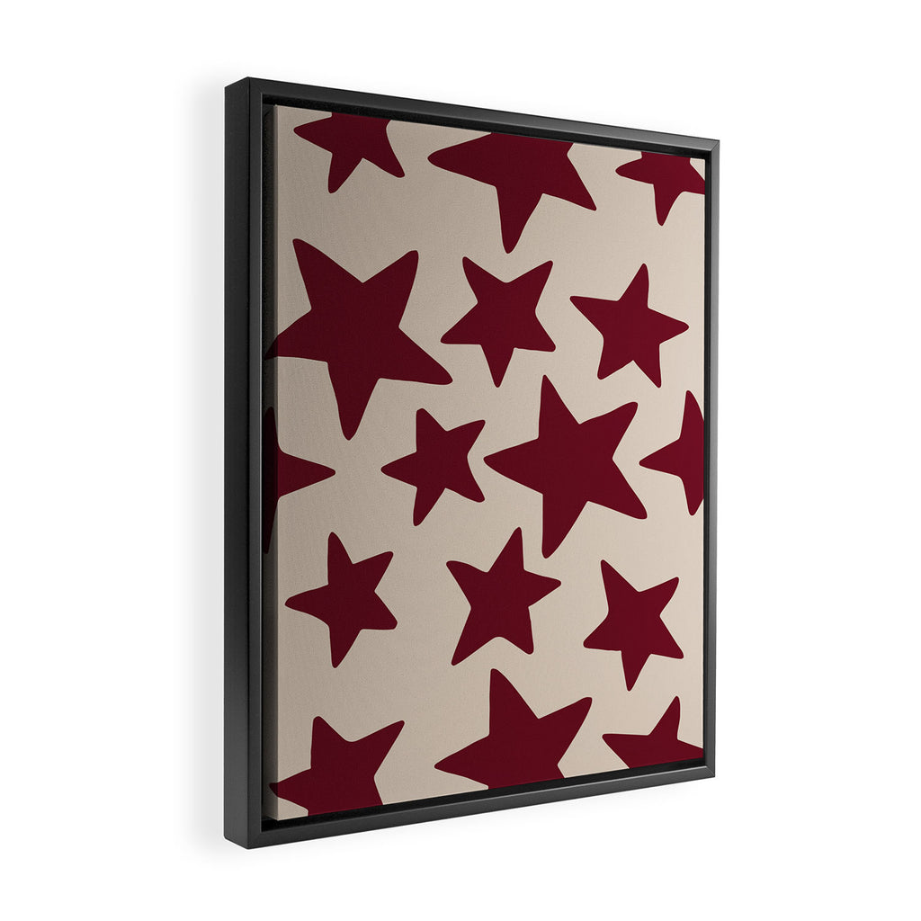 Wine Wonky Stars Framed Canvas Print Gallery Image 2