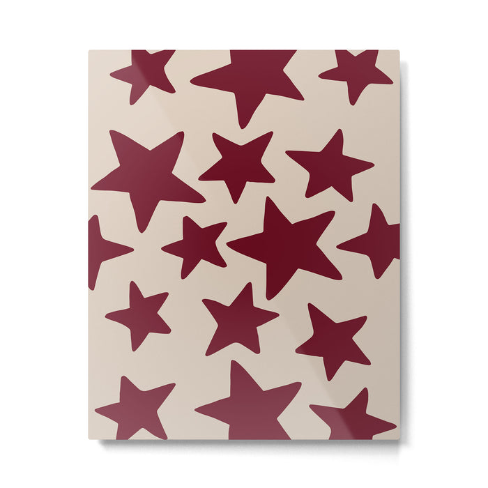 Wine Wonky Stars Metal Print Gallery Image 1