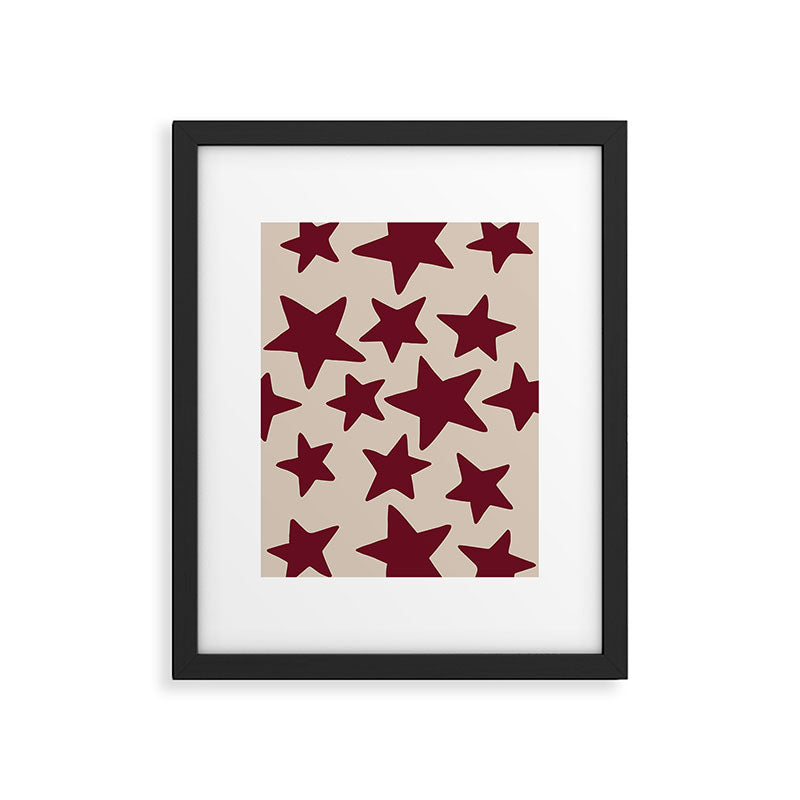Wine Wonky Stars Framed Art Print Gallery Image 5