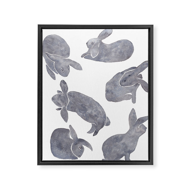 Bunny Poses Framed Canvas Print Gallery Image 8