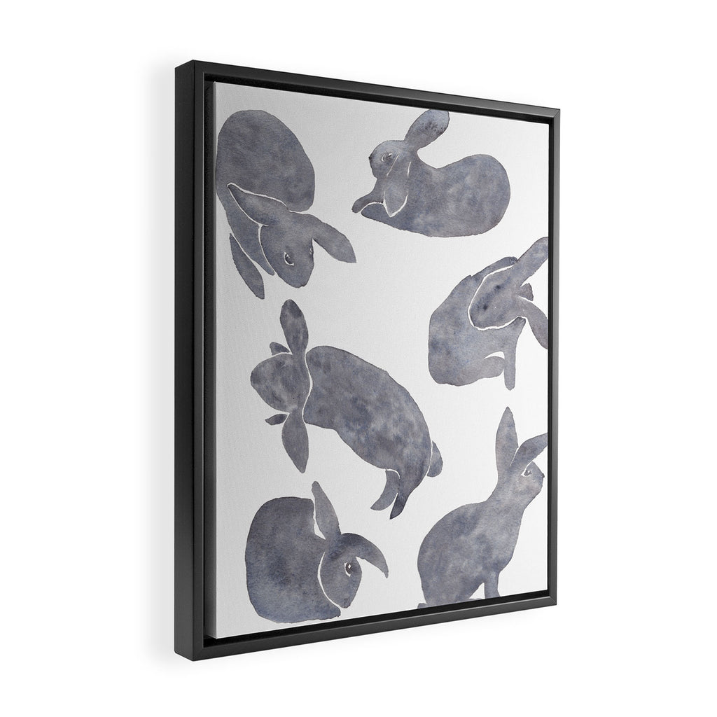 Bunny Poses Framed Canvas Print Gallery Image 2