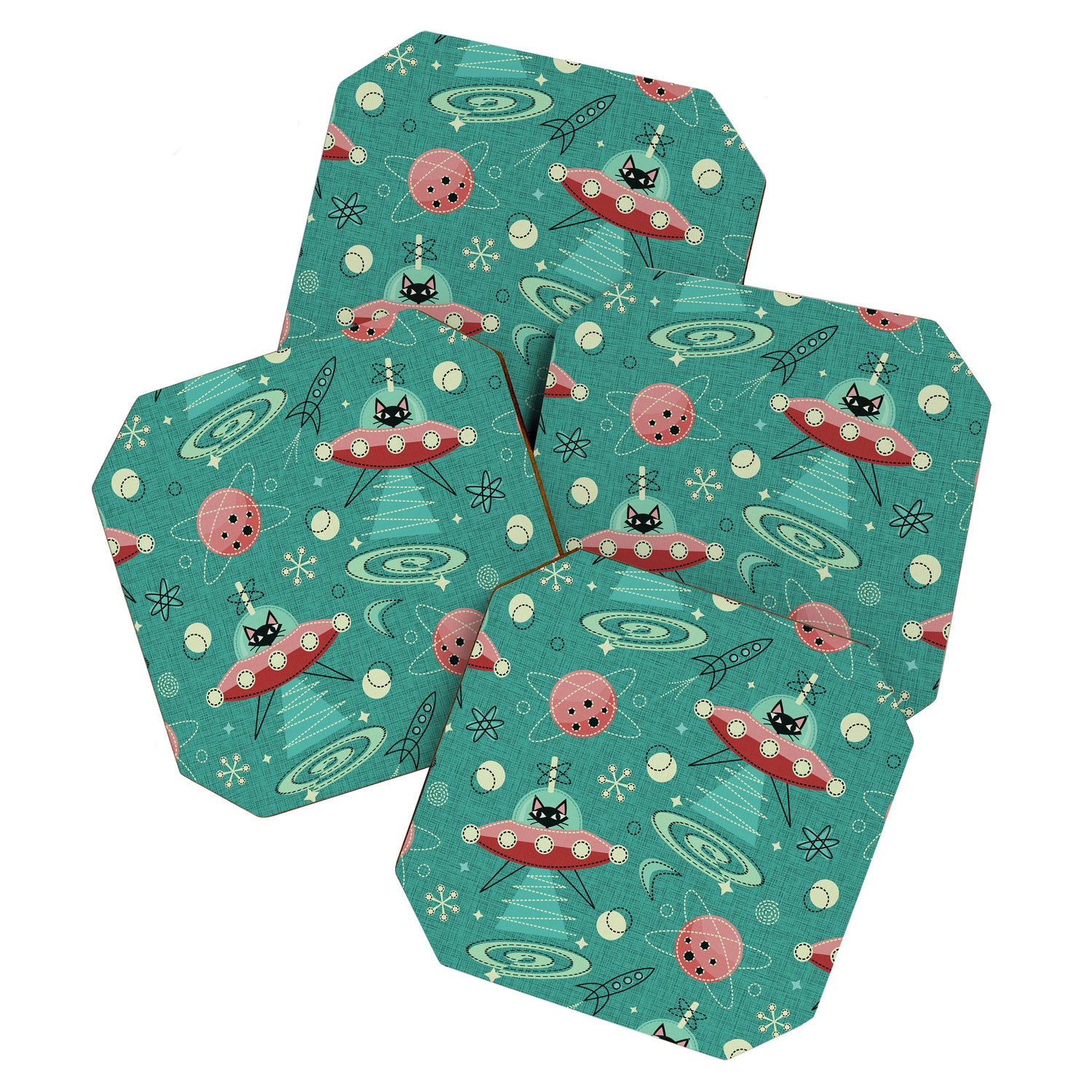 Atomic Cats in Space - ©studioxtine Coaster Gallery Image 1
