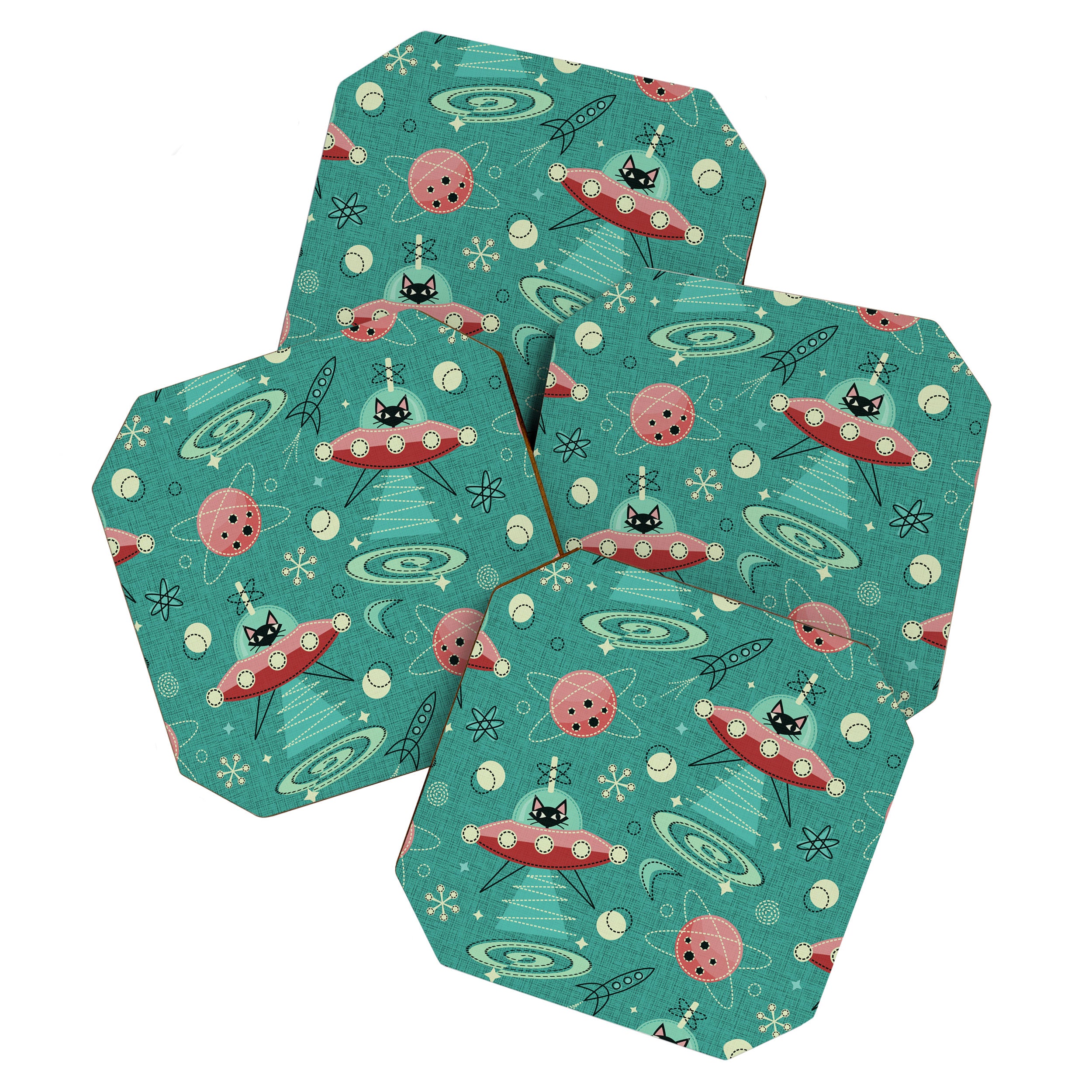 Atomic Cats in Space - ©studioxtine Coaster Gallery Image 1