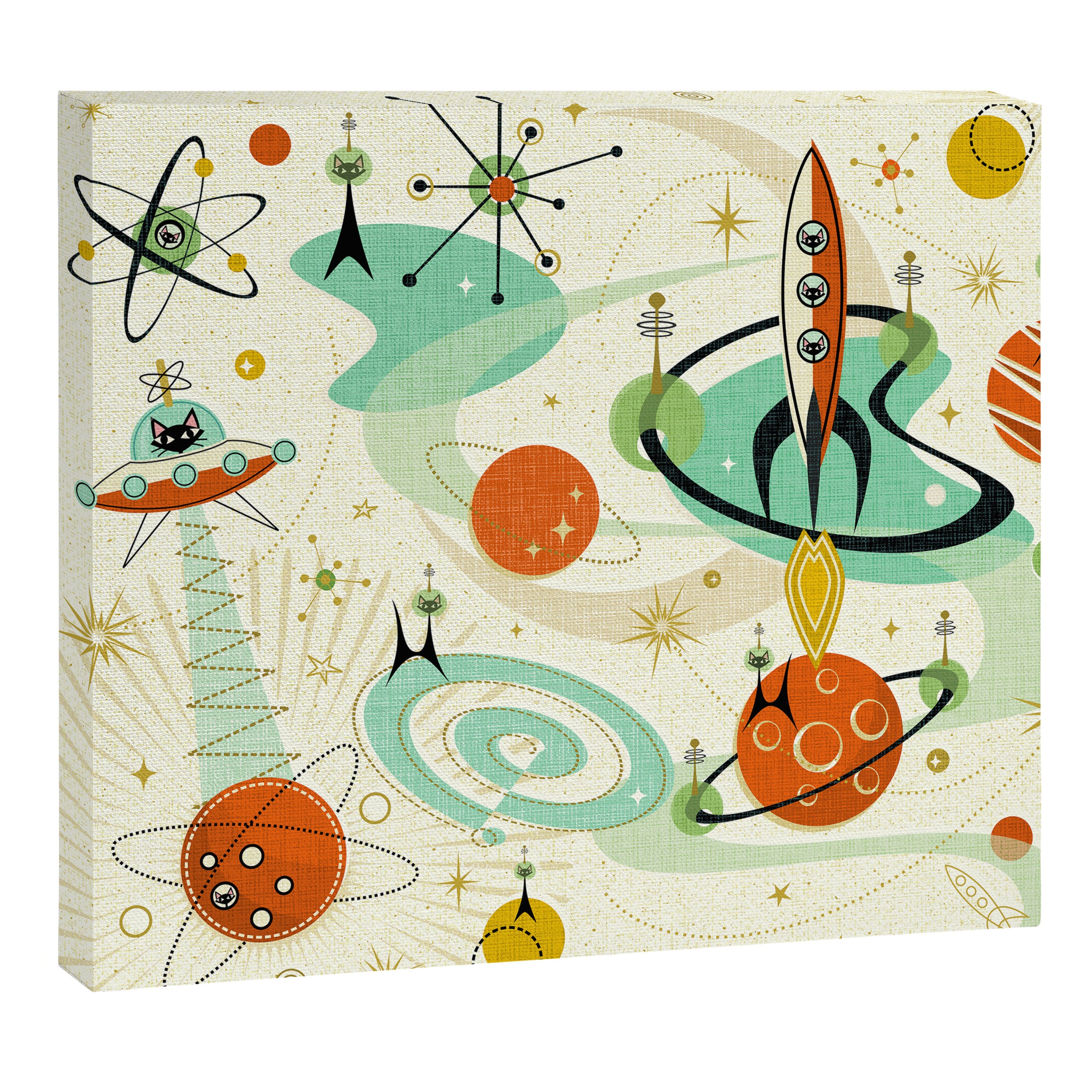 Atomic Space Cats studioxtine Canvas Print Gallery Image 3