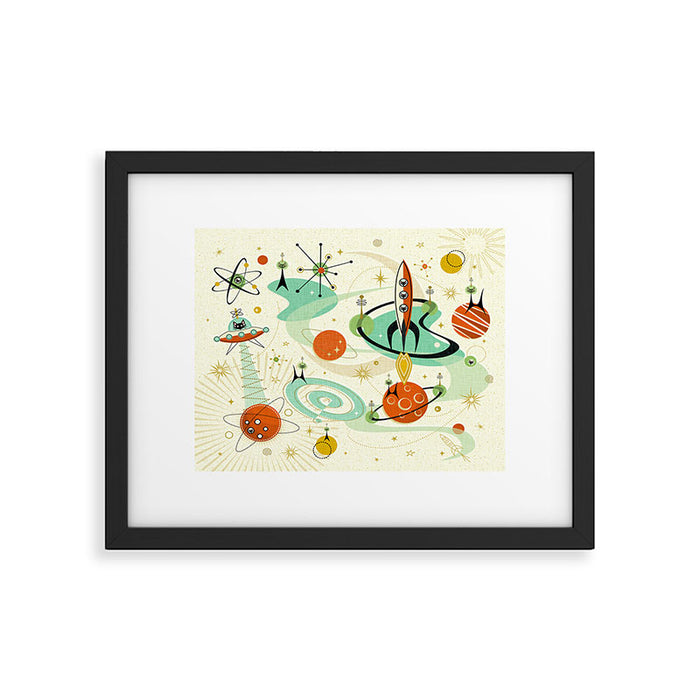 Atomic Space Cats studioxtine Framed Art Print Gallery Image 1