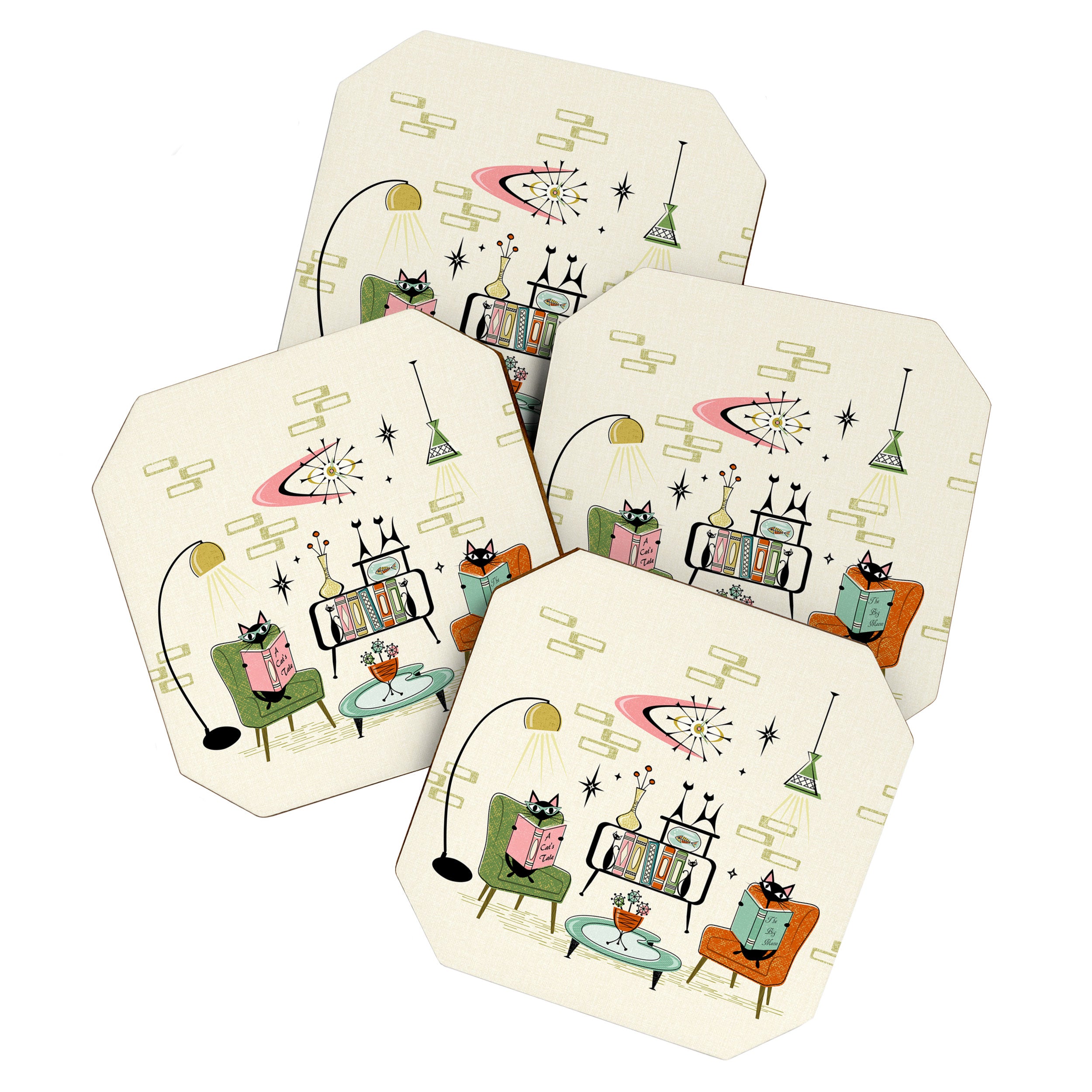 Cozy Cats Den studioxtine Coaster Gallery Image 1