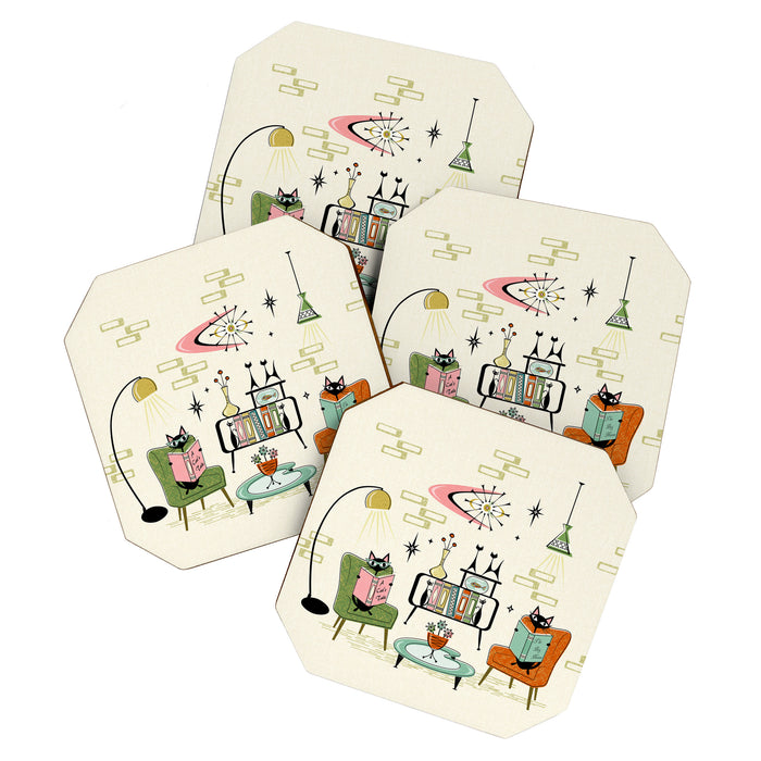 Cozy Cats Den studioxtine Coaster Gallery Image 1
