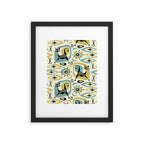 Mid Century Cat Abstract - Gld/Blu ©studioxtine Framed Art Print Gallery Image 6