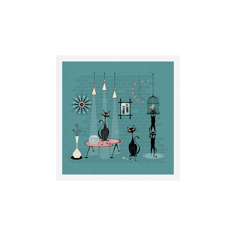 Mid Century Kitty Mischief - ©studioxtine Art Print Gallery Image 1