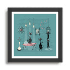 Mid Century Kitty Mischief - ©studioxtine Framed Art Print Gallery Image 1