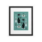 Mid Century Meow Atomic Kitty Christmas ©studioxtine Framed Art Print Gallery Image 6