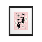 Mid Century Meow Retro Atomic Cats ©studioxtine Framed Art Print Gallery Image 6