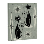 Mid Century Meow Retro Atomic Cats - Gray Canvas Print Gallery Image 8