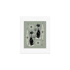 Mid Century Meow Retro Atomic Cats - Gray Art Print Gallery Image 1