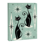 Mid Century Meow Retro Atomic Cats Mint Canvas Print Gallery Image 8