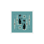 Mid Century Meow Retro Atomic Cats - Square Art Print Art Print Gallery Image 1