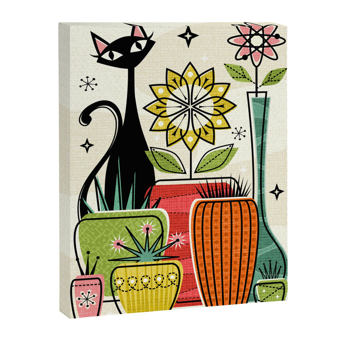 Plants, Pots, and a Pussycat ©studioxtine Canvas Print Gallery Image 1