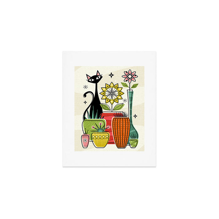 Plants, Pots, and a Pussycat ©studioxtine Art Print Gallery Image 1