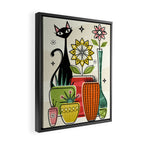 Plants, Pots, and a Pussycat ©studioxtine Framed Canvas Print Gallery Image 2