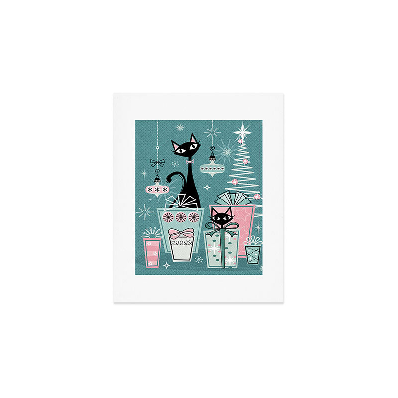 Vintage Kitty Christmas II sxs6- ©studioxtine Art Print Gallery Image 1