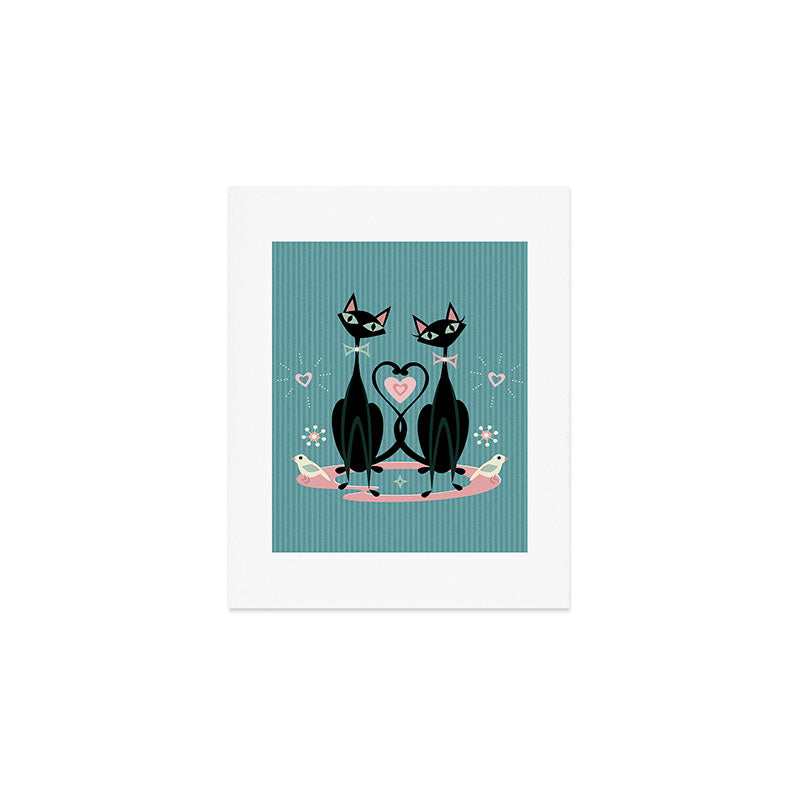 Vintage Kitty Love ©studioxtine Art Print Gallery Image 1